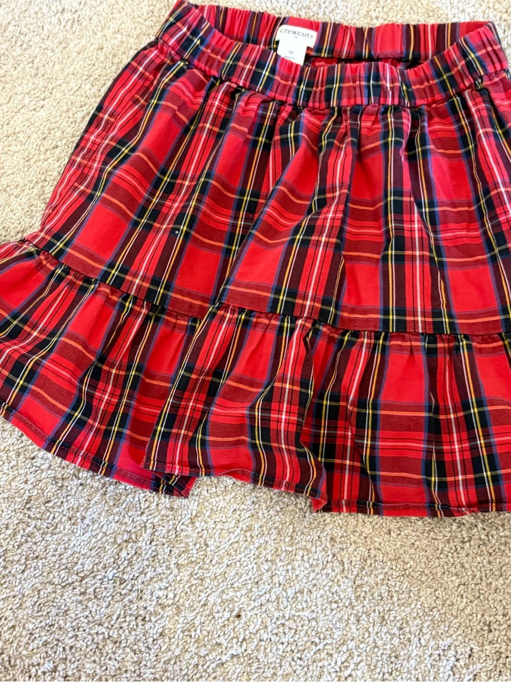 Crewcuts Red Plaid Tiered Mini Skirt